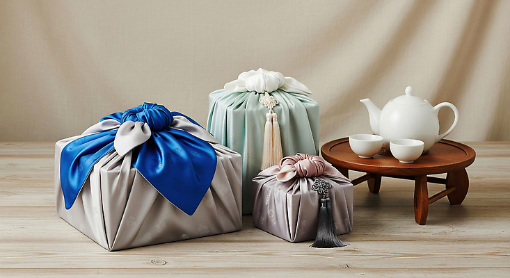 JPG 편집이미지 전통 디자인 기념일 문화 컬러 포장 한국 선물 일상 세트 추석 보자기 분위기 차 다기 뷰티풀 추석선물 편집실사 AI포토 AI콘텐츠 명절 아시아 음료 컨셉 이벤트 라이프 다도 CG 파일형식 천_직물 명절선물