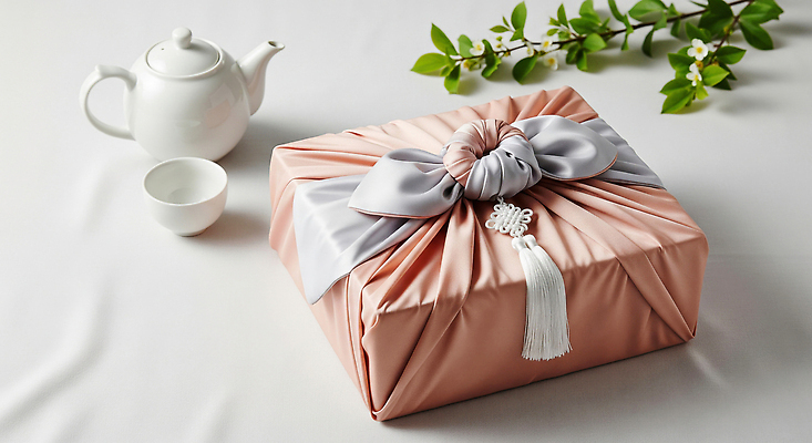 JPG 편집이미지 한국문화 전통 포장 선물 생활 추석 식사 벚꽃 보자기 차 편안함 찻잔 다과 추석선물 핸드메이드 편집실사 AI포토 AI콘텐츠 동양문화 명절 꽃 음료 디저트 잔 한국 감각 CG 파일형식 천_직물 명절선물