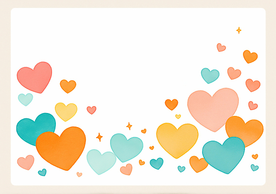 JPG 디자인 감정 예술 컬러 백그라운드 일러스트 따뜻함 사랑 장식 하트 배열 종이공예 감성 뷰티풀 창의성 테마 국내일러스트 AI일러스트 AI콘텐츠 모양 컨셉 공예 파일형식