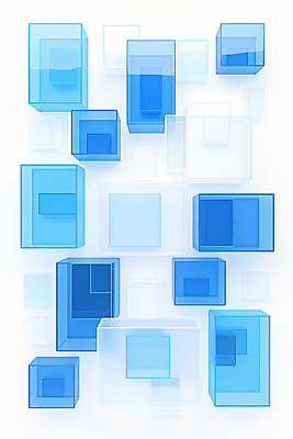 JPG 모양 편집이미지 디자인 예술 컬러 추상 파란색 사각형 투명 크기 배열 조화 비율 구도 창의성 편집3D AI컴퓨터그래픽 AI콘텐츠 도형 무늬 3D 파일형식