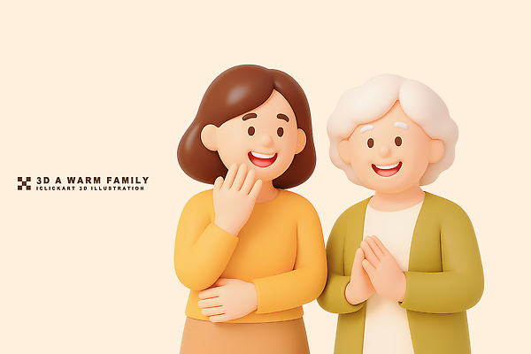 PSD 편집이미지 캐릭터 디자인 여자 행복 백그라운드 가족 따뜻함 미소 웃음 사람 3D 소통 편집3D 감정 컨셉 관계 표정 디지털합성 파일형식