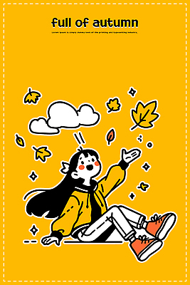 행복 감정 일러스트 모션 자연 나뭇잎 표정 웃음 풍경 소녀 노란색 기쁨 꿈 자유 금색 가을 뷰티풀 스타일 흩날리기 국내일러스트 AI파일 계절 여자 어린이 컬러 컨셉 잎 생태계 파일형식 벡터