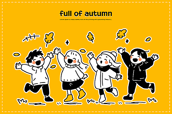 행복 어린이 일러스트 모션 자연 놀이 나뭇잎 웃음 일상 친구 기쁨 에너지 가을 즐거움 합창 소통 색감 순간 국내일러스트 AI파일 계절 감정 컨셉 잎 노래 관계 표정 사람 라이프 생태계 파일형식 벡터