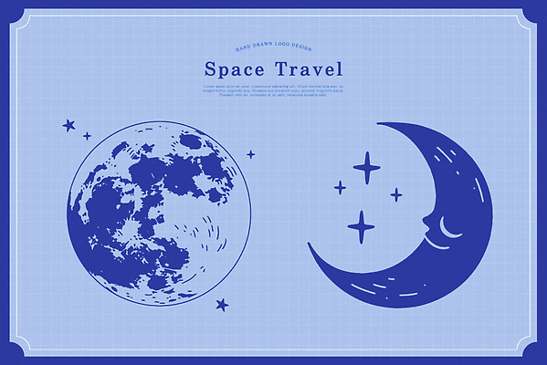 디자인 별 예술 여행 일러스트 자연 밤하늘 파란색 우주 달 신비 우주탐험 창의성 국내일러스트 AI파일 자연요소 컬러 컨셉 하늘 야간 생태계 파일형식 벡터