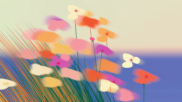 JPG 식물 계절 꽃 바다 컬러 일러스트 자연 하늘 생명 바람 풍경 평화 촬영 봄 감상 들꽃 화사함 조화 뷰티풀 색채 국내일러스트 AI일러스트 AI콘텐츠 자연요소 컨셉 날씨 생태계 파일형식