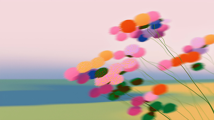 JPG 식물 꽃 감정 여유 컬러 일러스트 자연 하늘 생명 바람 풍경 여름 평화 일몰 감상 부드러움 조화 만개 뷰티풀 오후 국내일러스트 AI일러스트 AI콘텐츠 자연요소 계절 컨셉 날씨 노을 감각 생태계 파일형식