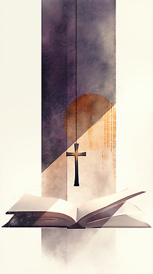 JPG 디자인 기독교 문화 예술 상징 컬러 백그라운드 십자가 일러스트 책 믿음 표현 분위기 중앙 신화 조화 창의성 국내일러스트 AI일러스트 AI콘텐츠 감정 종교 컨셉 파일형식