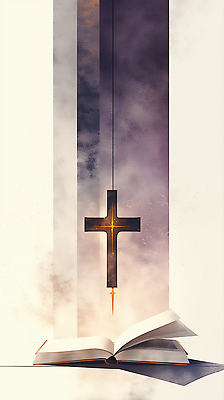 JPG 기독교 종교 십자가 일러스트 빛 평화 믿음 성경 희망 기도 의식 영혼 신도 연습 경전 신령 국내일러스트 AI일러스트 AI콘텐츠 감정 컨셉 종교용품 책 파일형식