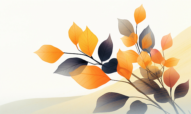 JPG 식물 예술 컬러 백그라운드 잎 일러스트 자연 가지 풍경 노란색 주황색 가을 변화 부드러움 감성 조화 채색 뷰티풀 국내일러스트 AI일러스트 AI콘텐츠 계절 컨셉 채소 미술 감각 생태계 파일형식