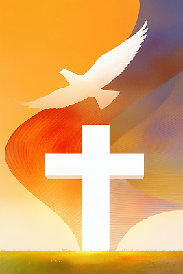 JPG 기독교 종교 상징 백그라운드 십자가 일러스트 창조 평화 희망 기도 영혼 비둘기 예배 신성 밝은색 숭배 영감 영광군 국내일러스트 AI일러스트 AI콘텐츠 감정 컨셉 조류 전라남도 파일형식