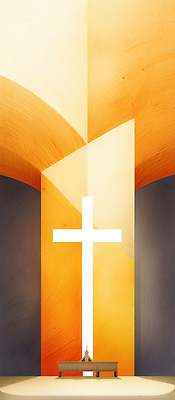 JPG 디자인 기독교 종교 컬러 십자가 일러스트 미술 내부 목재 빛 교회 공간 분위기 구출 아치 성전 예배 신성 조화 국내일러스트 AI일러스트 AI콘텐츠 나무 컨셉 재료 종교건축 문화예술 건물 도움 파일형식