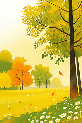 JPG 나무 계절 공원 꽃 감정 컬러 일러스트 자연 밝음 풍경 잔디 야외 여름 햇빛 환경 산책 가을 변화 뷰티풀 국내일러스트 AI일러스트 AI콘텐츠 식물 공공시설 컨셉 휴식 태양 생태계 파일형식