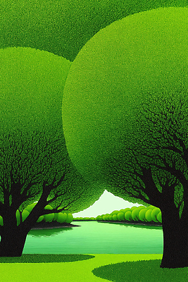 JPG 나무 식물 호수 일러스트 자연 하늘 생명 풍경 초록색 물 여름 반사 평화 환경 숲 땅 조용 뷰티풀 경관 차분 국내일러스트 AI일러스트 AI콘텐츠 자연요소 계절 컬러 컨셉 생태계 파일형식