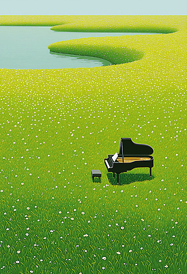 JPG 꽃 예술 음악 의자 일러스트 자연 설계 풍경 초원 평화 검은색 소리 봄 시세 피아노 조경 감성 조화 라이브 차분 국내일러스트 AI일러스트 AI콘텐츠 식물 계절 컬러 가구 컨셉 문화예술 금융 건반악기 생태계 파일형식