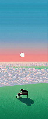 JPG 구름 예술 음악 컬러 일러스트 자연 하늘 바람 풍경 평화 고요 일몰 공간 피아노 뷰티풀 상상력 창의성 국내일러스트 AI일러스트 AI콘텐츠 자연요소 컨셉 날씨 문화예술 노을 건반악기 생태계 파일형식