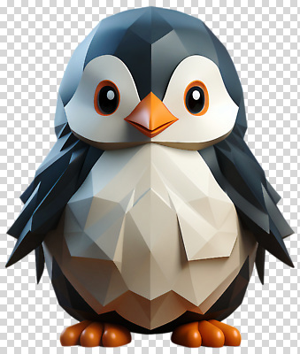 모양 동물 편집이미지 캐릭터 디자인 컬러 그래픽 장난감 귀여움 주황색 삼각형 입체 펭귄 PNG 도형 컨셉 조류 파일형식