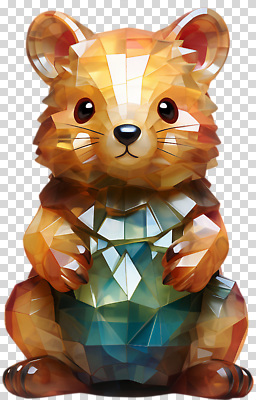 편집이미지 캐릭터 디자인 예술 컬러 조각 장식 귀여움 표현 햄스터 PNG 다각형 생동감 스타일 도형 컨셉 반려동물 설치류 파일형식