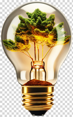 나무 식물 편집이미지 디자인 전구 자연 생명 기술 빛 환경 에너지 숲 에코 조화 PNG 창의성 생태계 파일형식