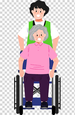 편집이미지 노년 모션 친절 대화 도움 편안함 복지 서비스 휠체어 장면 PNG 돌봄 보살핌 지원 컨셉 말하기 성인 감각 사회이슈 파일형식