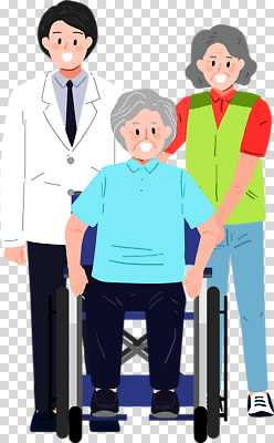 편집이미지 노년 의학 가족 친절 따뜻함 건강 미소 일상 간호사 사회복지 휠체어 PNG 돌봄 지원 관계 모션 표정 성인 라이프 의료진 복지 파일형식