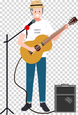 편집이미지 공원 남자 문화 예술 음악 티셔츠 연주 노래 공연 기타 청바지 군중 마이크 그림 PNG 공공시설 음향기기 셔츠 바지 현악기 문화예술 사람 이벤트 파일형식