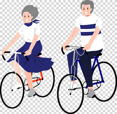 편집이미지 부부 공원 노년 행복 여유 모션 자연 대화 웃음 운동 자전거 시간 스케치 즐거움 그림 PNG 커플 공공시설 감정 표정 건강 말하기 미술 성인 바이크 생태계 파일형식