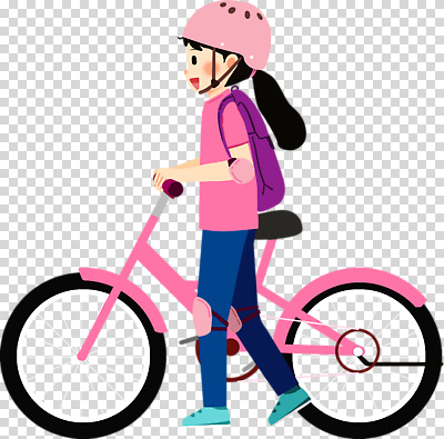 편집이미지 캐릭터 어린이 스포츠 분홍색 포즈 배낭 안전 소녀 운동 걷기 자전거 헬멧 즐거움 PNG 여자 감정 컬러 가방 모션 건강 사람 바이크 보호장비 파일형식