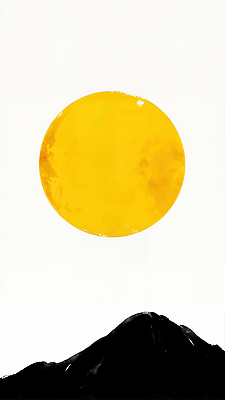 JPG 여유 컬러 일러스트 자연 하늘 아침 산 밝음 풍경 태양 노란색 평화 일출 원형 비교 그림 지평선 조화 뷰티풀 국내일러스트 AI일러스트 AI콘텐츠 주간 자연요소 도형 감정 컨셉 노을 생태계 파일형식