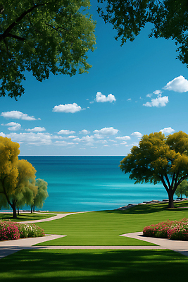 JPG 나무 편집이미지 공원 꽃 여유 바다 자연 대화 풍경 잔디 햇빛 평화 산책 오후 이미지편집 AI컴퓨터그래픽 AI콘텐츠 식물 공공시설 감정 컨셉 휴식 말하기 태양 생태계 파일형식