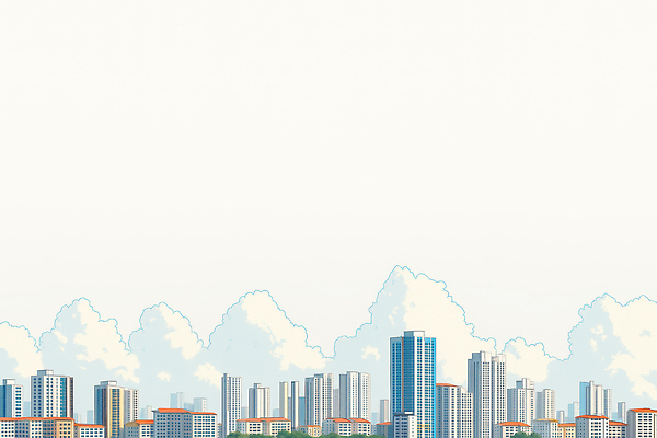 JPG 구름 건축물 일러스트 거리 아파트 풍경 일상 그래픽 햇빛 고층빌딩 도시 모던 대도시 조화 온라인 청명 풍경화 국내일러스트 AI일러스트 AI콘텐츠 자연요소 건축 주택 빌딩 라이프 태양 그림 파일형식