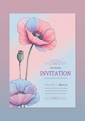 PSD 디자인 꽃 감정 예술 컬러 일러스트 이벤트 그래픽 작가 초대장 감성 드로잉 뷰티풀 파스텔톤 스타일 국내일러스트 식물 직업 컨셉 카드_감사 미술 파일형식