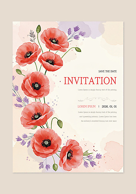 PSD 디자인 사계절 꽃 예술 컬러 일러스트 이벤트 장식 우아함 알림 초대장 양귀비 조화 라벤더 뷰티풀 인쇄물 국내일러스트 식물 계절 컨셉 카드_감사 허브 파일형식