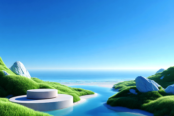 JPG 편집이미지 여유 바다 자연 하늘 날씨 풍경 해변 초록색 물 강 평화 환경 언덕 뷰티풀 이미지편집 AI컴퓨터그래픽 AI콘텐츠 자연요소 감정 컬러 컨셉 생태계 파일형식