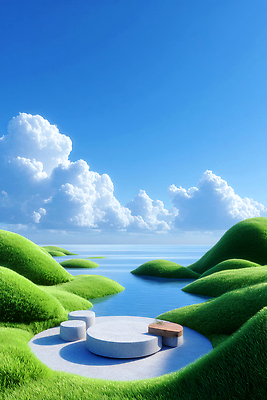 JPG 구름 편집이미지 호수 여유 자연 하늘 풍경 초원 일상 물 평화 산책 언덕 명상 조용 뷰티풀 이미지편집 AI컴퓨터그래픽 AI콘텐츠 자연요소 감정 컨셉 휴식 라이프 생태계 파일형식