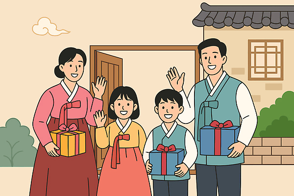 전통 명절 기념일 행복 문화 어린이 일러스트 가족 선물 사랑 웃음 부모 설날 추석 모임 축하 인사 한복 감사 명절음식 국내일러스트 AI파일 한국전통 감정 음식 컨셉 관계 표정 사람 이벤트 예절 전통의상 파일형식 벡터