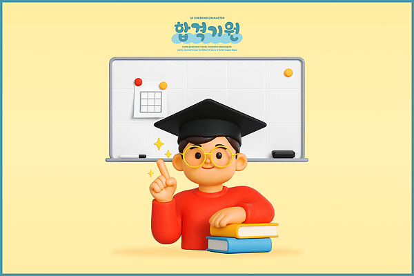 PSD 편집이미지 캐릭터 학생 교육 학사모 교실 학습 수능 교양 축하 교과서 준비 수험생 화이트보드 창의성 편집3D 모자_잡화 컨셉 졸업 학교 고등학생 교재 3D 시험 파일형식