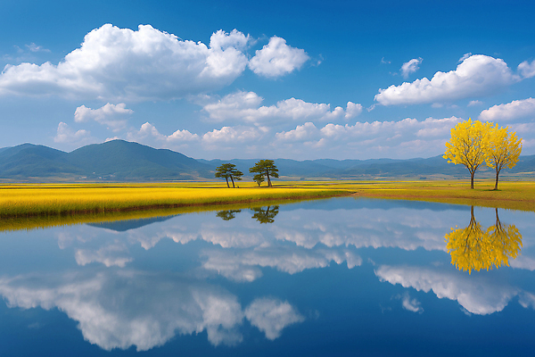 JPG 나무 구름 편집이미지 호수 자연 하늘 생명 단풍나무 풍경 초원 반사 평화 가을 뷰티풀 편집실사 AI포토 AI콘텐츠 자연요소 식물 계절 컨셉 단풍 CG 생태계 파일형식