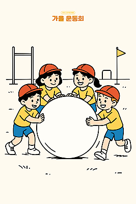 어린이 스포츠 일러스트 공 학교 응원 모션 청소년 놀이 협력 야외 친구 가을 체육 즐거움 체육대회 국내일러스트 AI파일 계절 교육 감정 관계 사람 대회 파일형식 벡터