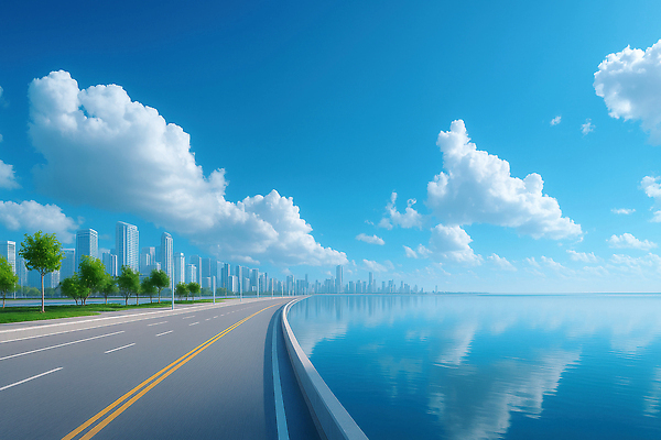 JPG 나무 구름 편집이미지 건축물 도로 바다 자연 하늘 거리 풍경 해변 평화 고층빌딩 도시 수평선 편집실사 AI포토 AI콘텐츠 자연요소 식물 건축 길 컨셉 교통시설 빌딩 CG 생태계 파일형식