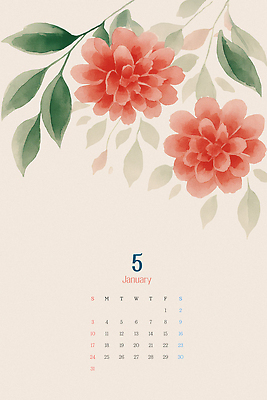 PSD 편집이미지 디자인 꽃 예술 컬러 백그라운드 잎 캘리그라피 자연 수채화 장미 달력 그림 조화 1월 이미지편집 식물 날짜 생태계 파일형식