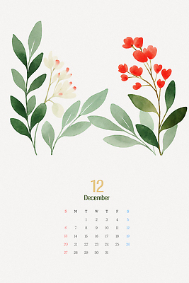 PSD 식물 편집이미지 디자인 계절 꽃 컬러 잎 크리스마스 겨울 자연 장식 달력 12월 그림 이미지편집 기념일 날짜 생태계 파일형식