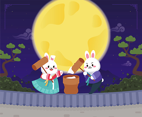 전통 문화 음식 일러스트 가족 밤하늘 한국 풍경 추석 귀여움 축제 보름달 달 토끼 전통의상 즐거움 잔치 송편 만들기 뷰티풀 국내일러스트 AI파일 자연요소 명절 감정 아시아 컨셉 포유류 관계 모션 하늘 떡 반려동물 야간 파일형식 벡터