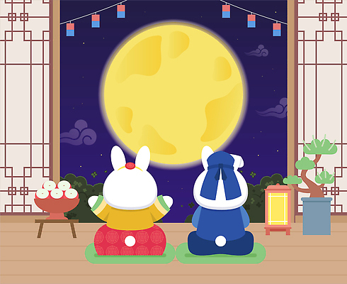 캐릭터 전통 옷 명절 행복 문화 일러스트 가족 자연 한국 풍경 평화 모임 보름달 등불 토끼 밤 즐거움 정자 국내일러스트 AI파일 건축물 기념일 감정 아시아 컨셉 포유류 관계 조명 반려동물 견과류 달 생태계 파일형식 벡터