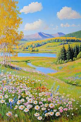 JPG 식물 구름 호수 여행 단풍 꽃밭 일러스트 자연 하늘 생명 거리 풍경 초원 여름 빛 평화 가을 뷰티풀 국내일러스트 AI일러스트 AI콘텐츠 자연요소 계절 꽃 컨셉 잎 생태계 파일형식