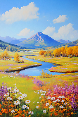 JPG 나무 꽃 컬러 여행 일러스트 자연 산 풍경 여름 강 태양 평화 노을 계곡 트래킹 대기 조화 뷰티풀 치유 국내일러스트 AI일러스트 AI콘텐츠 자연요소 식물 계절 컨셉 레저 생태계 파일형식