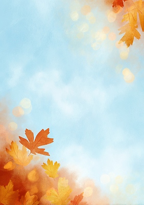 JPG 계절 감정 컬러 단풍 일러스트 자연 하늘 나뭇잎 따뜻함 풍경 파란색 맑음 자유 가을 변화 시원함 조화 뷰티풀 풍경화 국내일러스트 AI일러스트 AI콘텐츠 컨셉 잎 날씨 그림 생태계 파일형식