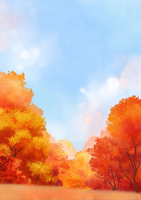 JPG 나무 컬러 여행 단풍 일러스트 자연 하늘 나뭇잎 풍경 평화 맑음 고요 가을 숲 시원함 심플 방문 뷰티풀 오색 풍경화 국내일러스트 AI일러스트 AI콘텐츠 식물 계절 컨셉 잎 날씨 그림 생태계 파일형식