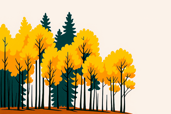 JPG 나무 컬러 단풍 잎 일러스트 자연 따뜻함 풍경 초록색 고요 가을 숲속 숲 생태계 조화 뷰티풀 국내일러스트 AI일러스트 AI콘텐츠 식물 계절 파일형식