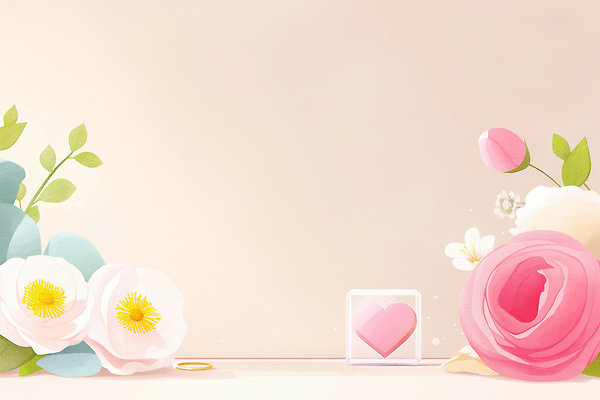 JPG 디자인 기념일 꽃 분홍색 컬러 백그라운드 일러스트 자연 결혼식 사랑 장식 로맨틱 하트 축하 반지 감성 뷰티풀 국내일러스트 AI일러스트 AI콘텐츠 모양 식물 감정 결혼 컨셉 장신구 이벤트 생태계 파일형식