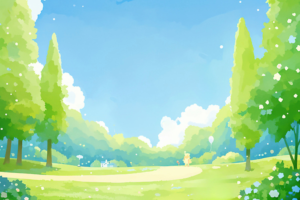 JPG 나무 공원 감정 길 일러스트 자연 하늘 생명 바람 사람 풍경 여름 파란색 햇빛 환경 고요 산책 즐거움 조용 국내일러스트 AI일러스트 AI콘텐츠 자연요소 식물 계절 공공시설 컬러 날씨 휴식 태양 생태계 파일형식